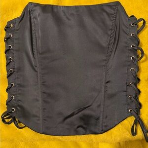 Tiger Mist Navy Satin Top